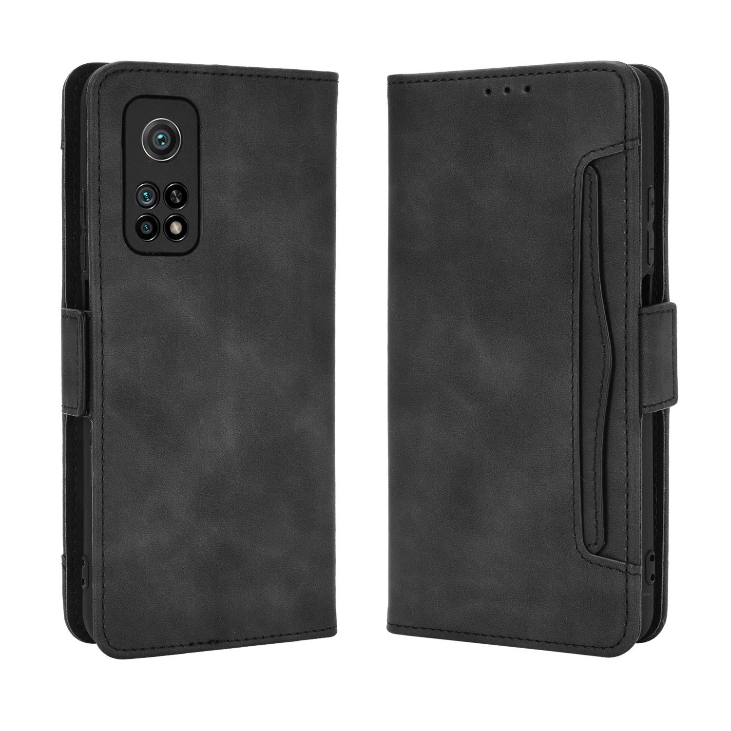 Case for Xiaomi Mi 10T 5G/Xiaomi Mi 10T Pro 5G PU Leather Wallet Flip Case Cover PU Leather Flip Cover Magnetic Anti-Shock with Stand Function Cases Compatible with Mi 10T, Black