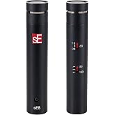 SE ELECTRONICS sE8 Small Diaphragm Condenser Microphone, Matched Pair | With Mounting Bar &amp; Case - Handcrafted Professional Instrument Microphones for Drums &amp; Guitar in Studio or on Stage