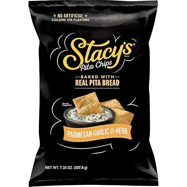 STACY’S PITA CHIPS, PARMESAN GARLIC & HERB, NO ARTIFICIAL COLORS OR FLAVORS, 7.33 OZ BAG