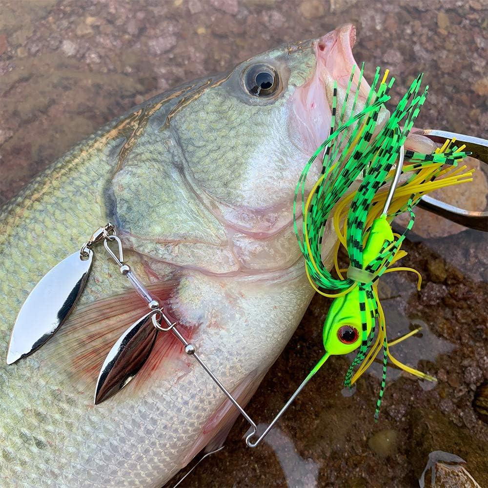 Spinnerbait Fishing Lure, Hard Metal Jig Spinner Baits Kits Swimbait for Bass Trout Pike Salmon Walleye Freshwater Saltwater 0.35oz : Sports & Outdoors