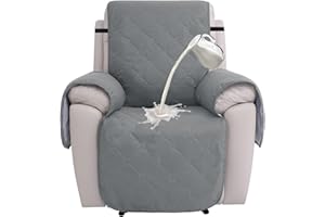 hyha 100% Waterproof Recliner Chair Covers, Non Slip Recliner Cover, Recliner Covers That Stay in Place, Reclining Slipcovers with Pocket, Furniture Protector for Pets, Dog (23.6", Dark Grey)