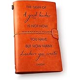 NGAEAK Inspirational the Sign of a Good Leader Quotes Leather Journal Notebook for Women Men - Leadership Travel Motivational Writing Journal the Office Gift for Retirement Birthday Christmas