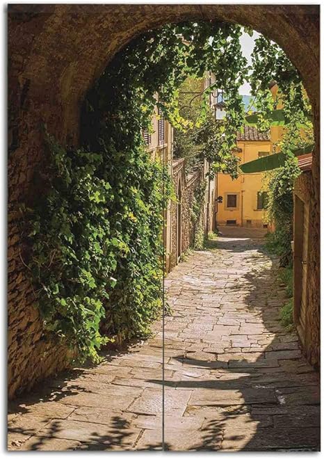 Amazon ドアカーテン 2パネル ファッション 中世の装飾 古いスコットランドの城 ビンテージスタイル ヨーロッパ中世の文化の伝統 街の写真 グレーグリーン カスタマイズ可 幅27 6 X高さ35 4 27 6 W By 35 4 H Ningbo Menlian K70xg90cm キッチン用品