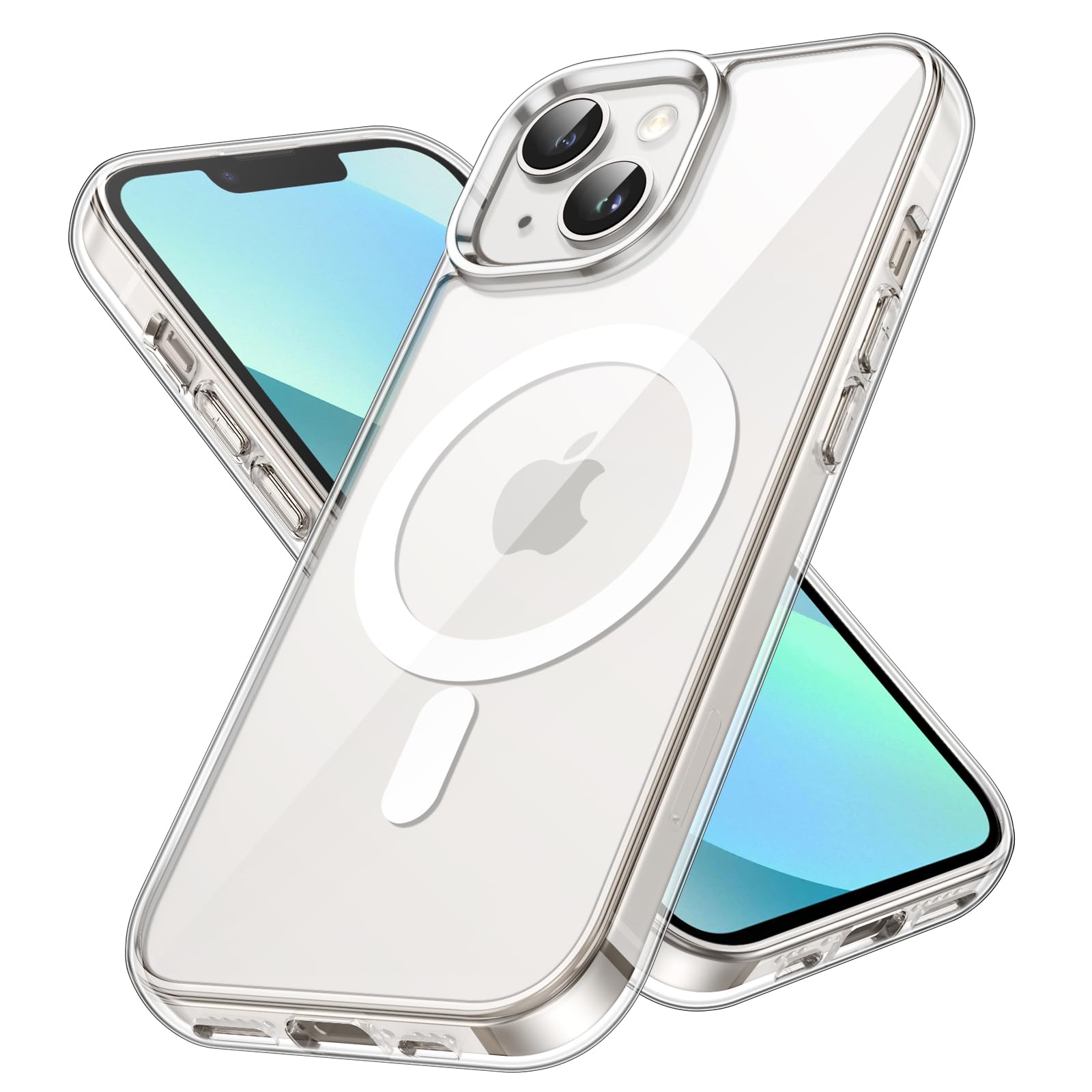 JETech Magnetic Case for iPhone 13 mini 5.4-Inch Compatible with MagSafe Wireless Charging, Shockproof Phone Bumper Cover, Anti-Scratch Clear Back (Clear)