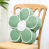 Sioloc Flower Shaped Pillow Daisy Pillows Floor Cushion Pastel Cute Seat Cushions Aesthetic Classroom Dorm Decorative Fun Throw Pillow for Bed,Couch(Sage Green,15.7")