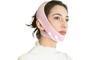 SUNILLUMA V Line Lifting Mask Chin Strap for Sleeping, Face Lifting Strap, Jaw Strap, Chin Strap, Jawline Shaper, Double Chin Reducer,Face Lift Tape & Snoring Solution (Pink)