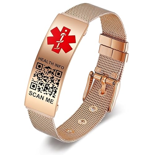 Theluckytag Upgraded Medical Bracelets Men Women with QR Code