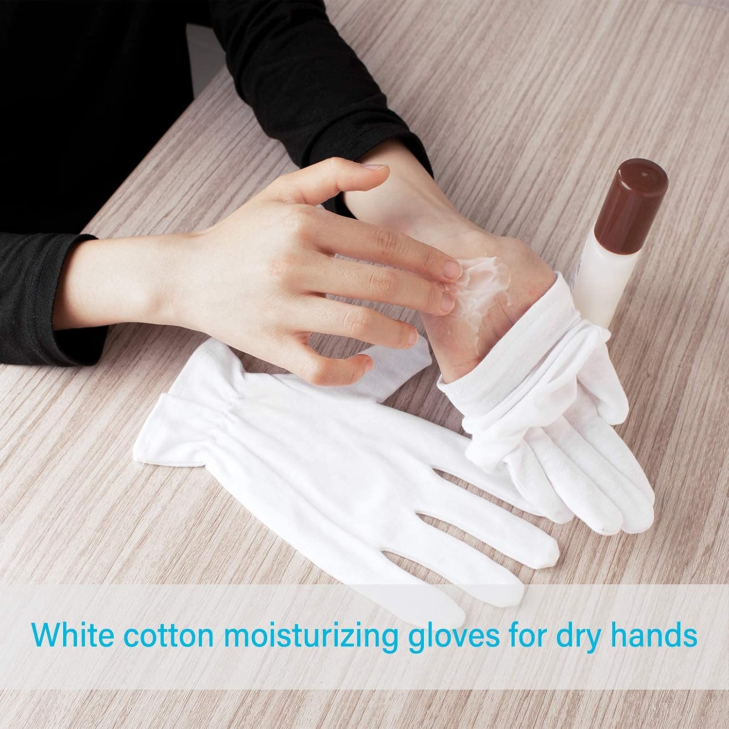 comfykare 100% Cotton Gloves for Dry Hands, (3 Pairs, Medium Size) White Gloves, Moisturizing Gloves Overnight Healing and Beauty, Jewelry Inspection, Washable Work Gloves, 9.5 Inches in Length: Beauty