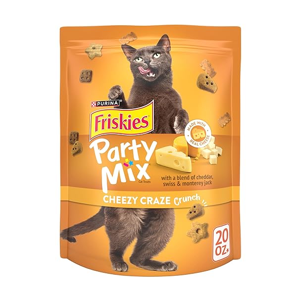 PURINA FRISKIES CAT TREATS, PARTY MIX CHEEZY CRAZE...