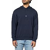 HUGO mens Twill French Terry Logo Patch Hooded Sweatshirt
