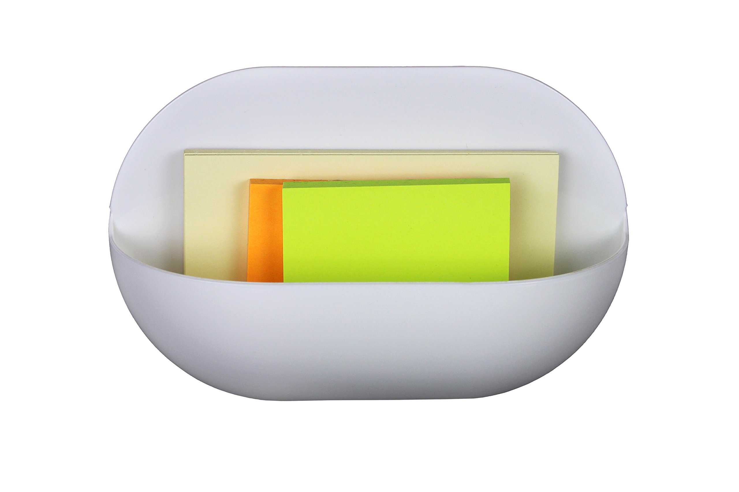 Pocket Series Self-Adhesive Wall Mount Organizer Caddy – 2 Pack – Plastic - White by O-Life