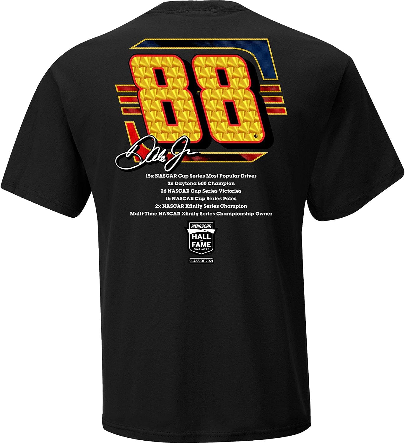 Checkered Flag Sports Dale Earnhardt Jr. Hall of Fame Class of 2021 Inductee Men's T-Shirt : Clothing