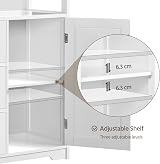 Yaheetech Free-Standing Bathroom Cabinet with Open Shelf White 66x35x90cm view 6