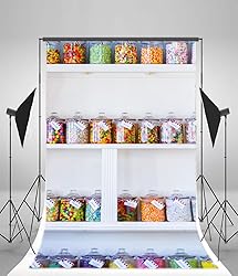 Laeacco 5x7FT Vinyl Backdrop Candy Store