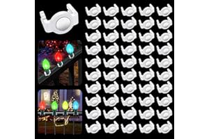 UQM 50 Pack C9 Magnetic Christmas Light Clips, Extra Strong Magnetic Clips Hooks for Christmas Lights, Magnet Christmas Light Clips for C9 C7 Sockets Metal Roof Gutters Outside Patio Holiday Lighting
