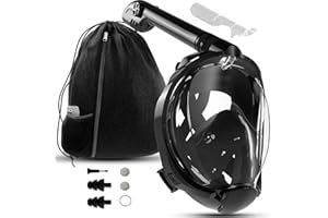 COZIA DESIGN Snorkel Mask - Full Face Snorkel Mask, 180° Panoramic View Scuba Mask, Anti Fog and Anti Leak Snorkeling Gear, Carrying Bag & Earplugs Included
