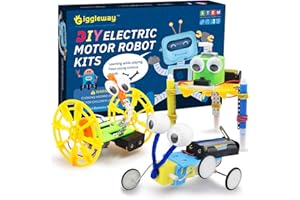 Giggleway Electric Motor Robotic Science Kits, DIY STEM Toys for kids, Building Science Experiment Kits for Boys and Girls-Doodling, Balance Car, Reptile Robot (3 kits)