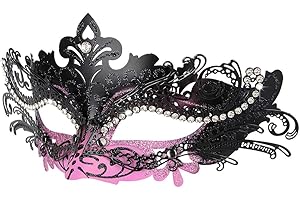 Hoshin Masquerade Mask, Mardi Gras Deecorations Venetian Masks for Womens (Purple & Black)