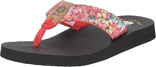 red yellow box flip flops