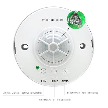 Sensky 360 Degree Ceiling Mounted Occupancy Sensor Time Amazon In
