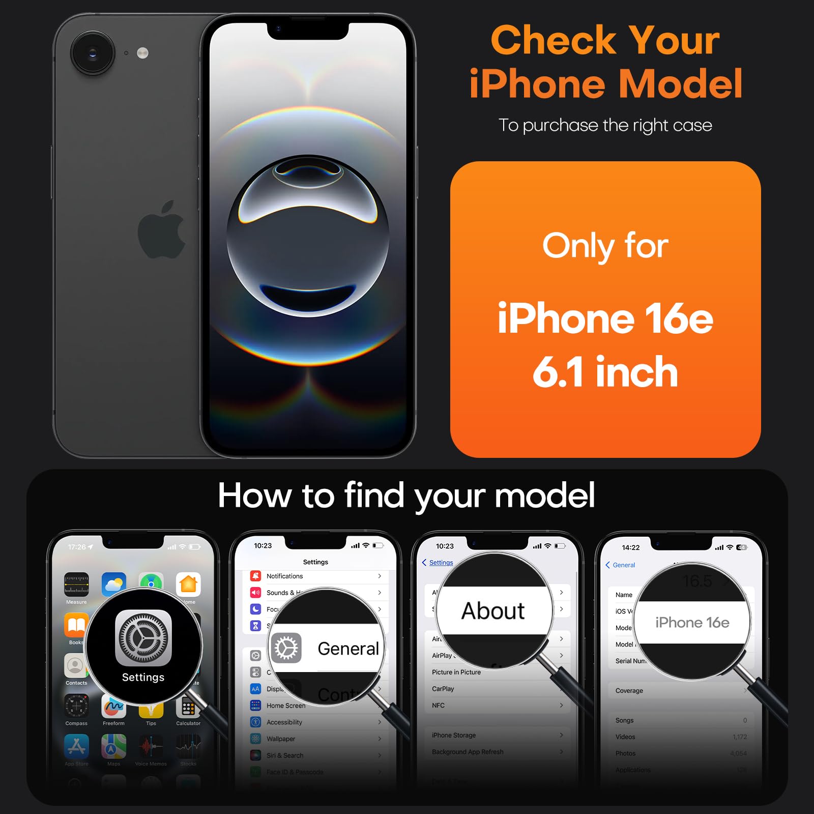 TAURI 3 in 1 for iPhone 16e Case, Compatible with MagSafe [Anti-Yellowing] with 2X Screen Protectors, Shockproof Military-Grade Protection, Slim Magnetic Phone Case for iPhone 16e 6.1