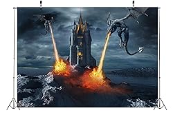 BELECO 10x8ft Fabric Gothic Castle and Dragons