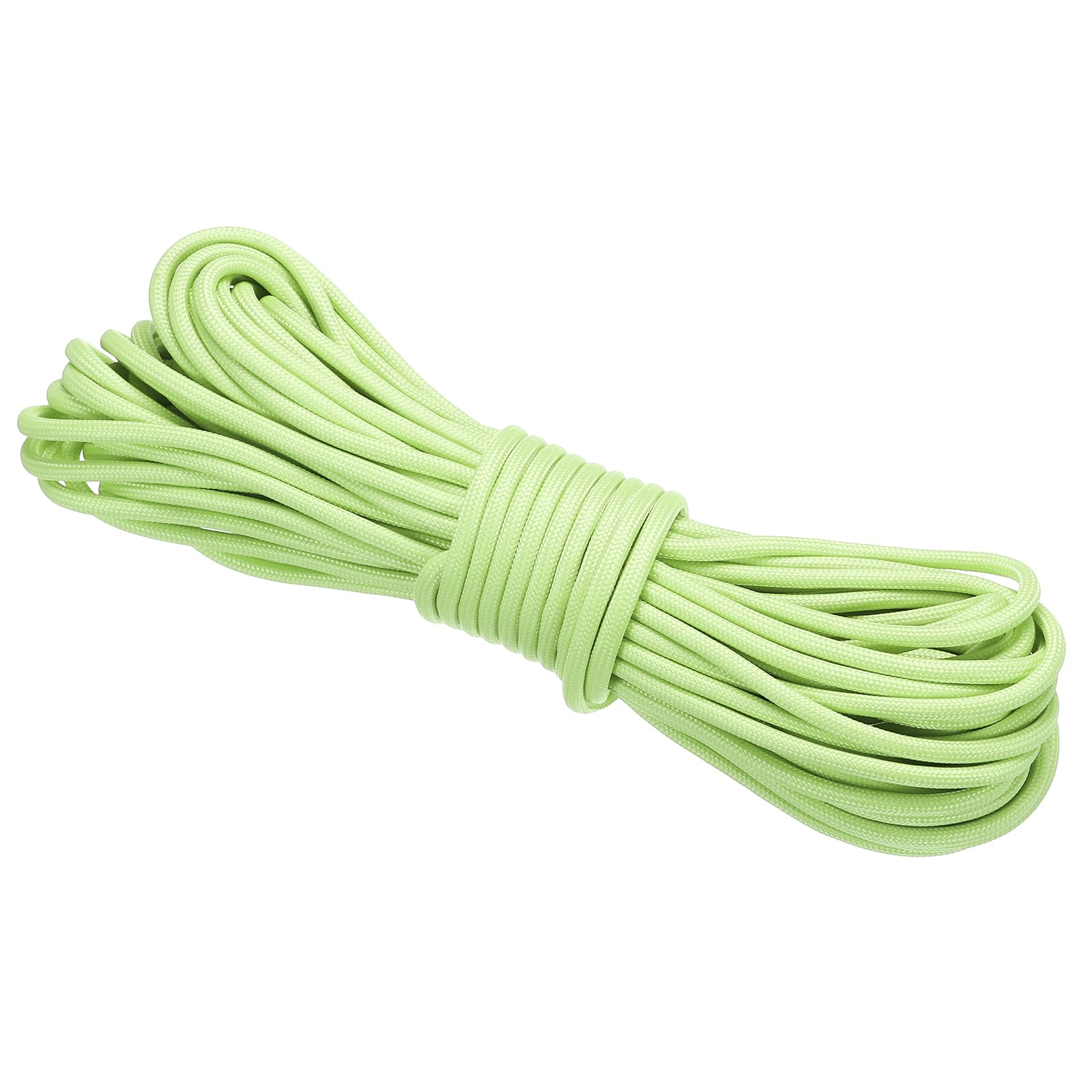PATIKIL 50 Feet Glow in the Dark Paracord, 4mm Camping Paracord Rope 9-Strand Type 550lb Nano Cord Paracord for Camping Tent Tarp Hiking, Light Green