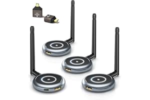 AIMIBO Wireless HDMI Transmitter and 3 Receivers, 165FT(50M) Plug & Play HDMI Wireless Multiple TVs Extender with App Mirror,