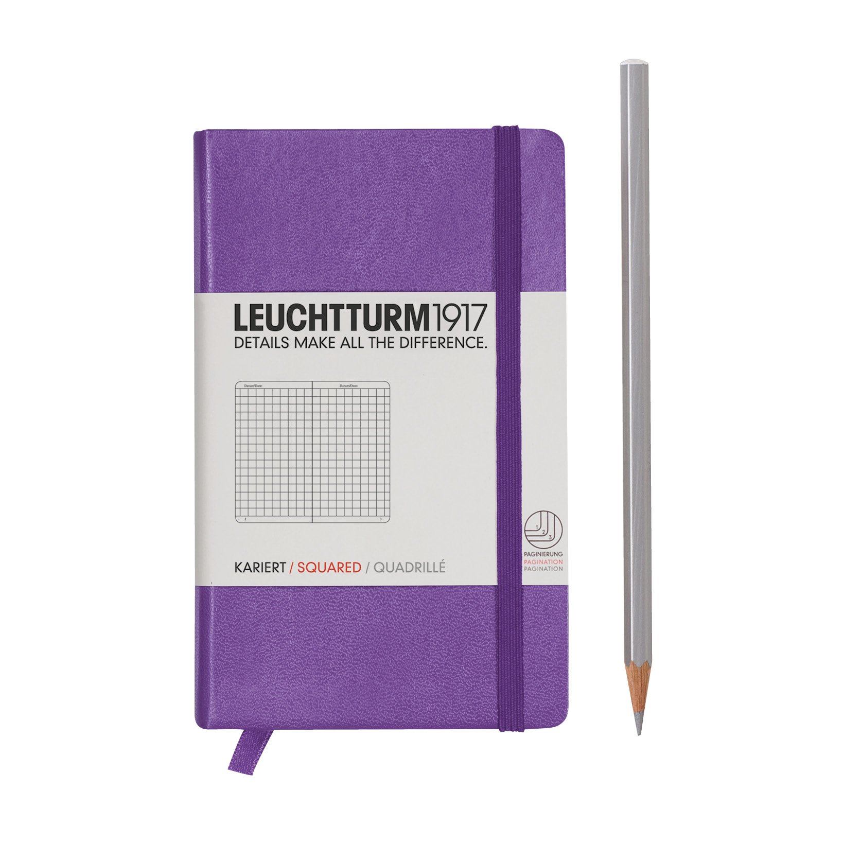 Leuchtturm 90mm x 150mm A6 Pocket Squared Notebook - Lavender — image 1