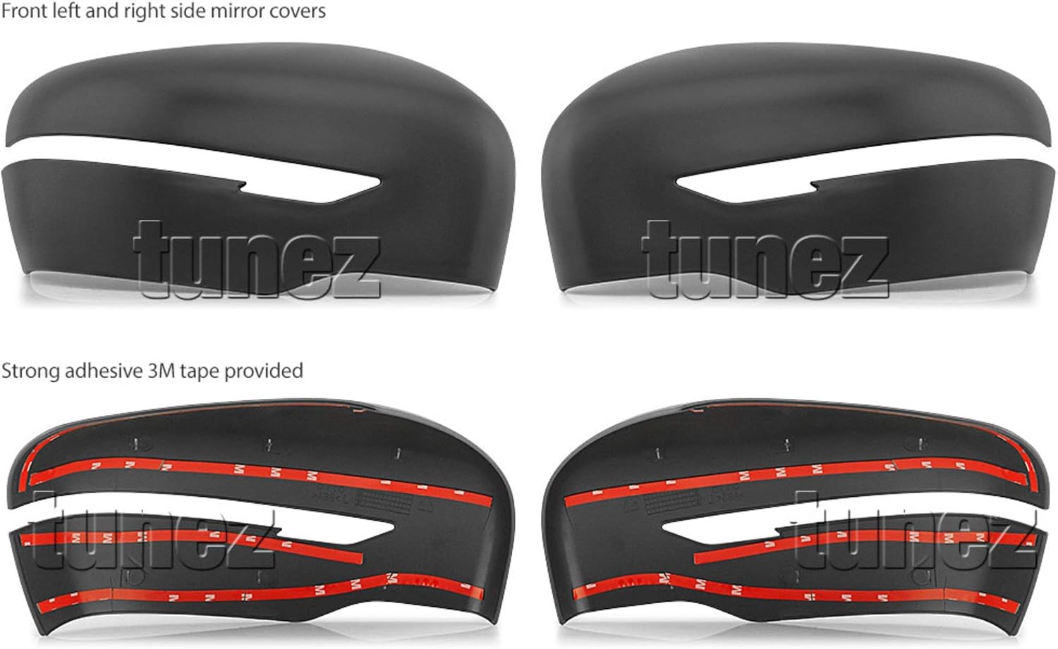 TUNEZ® Side Mirror Cover Compatible With Navara NP300 D23 STX ST ST-X SL Visia Acenta Acenta+ N-Connecta Tekna Year 2015 2016 2017 2018 2019 2020 Rear View Guard Protector Turn Signal Indicator - Image 4