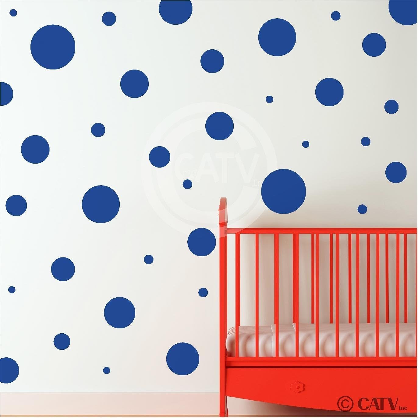 Assorted Vinyl Polka Dots Circle Wall Decals Vinyl Stickers