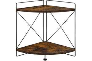 YINMIT 2 Tier Corner Shelf, Bathroom Countertop Organizer, Kitchen Counter Shelf Organizer, Wooden Desk Shelf, Multi-Purpose Storage Rack for Bathroom, Kitchen, Cabinet, Pantry (9.8x9.8x13.1in)