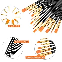 AROIC Acrylic Paint Brush Set, 2 Packs / 20 pcs