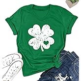 St. Patrick Day Shirt Women Irish Shamrock Shirts Patrick Clover Tshirt Shenanigans Lucky Tops