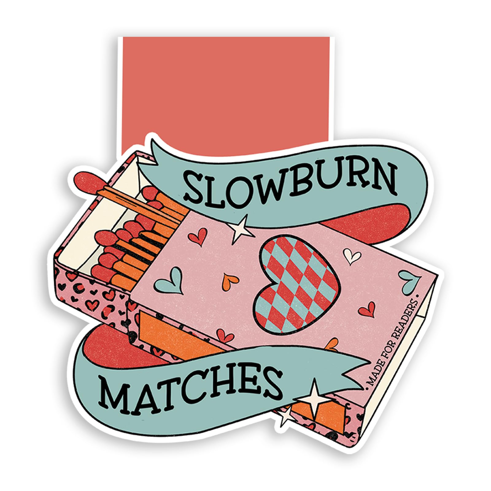 Photo 1 of  *** BUNDLE OF 2 *** (2Pcs) Slowburn Matches Made for Reader Magnetic Bookmark Book Page Markers Gift for Reading Lover Nerd Book Addict Bookish Reader Student Teacher Office Stationery - Size 2.75"x2.6" When Folded