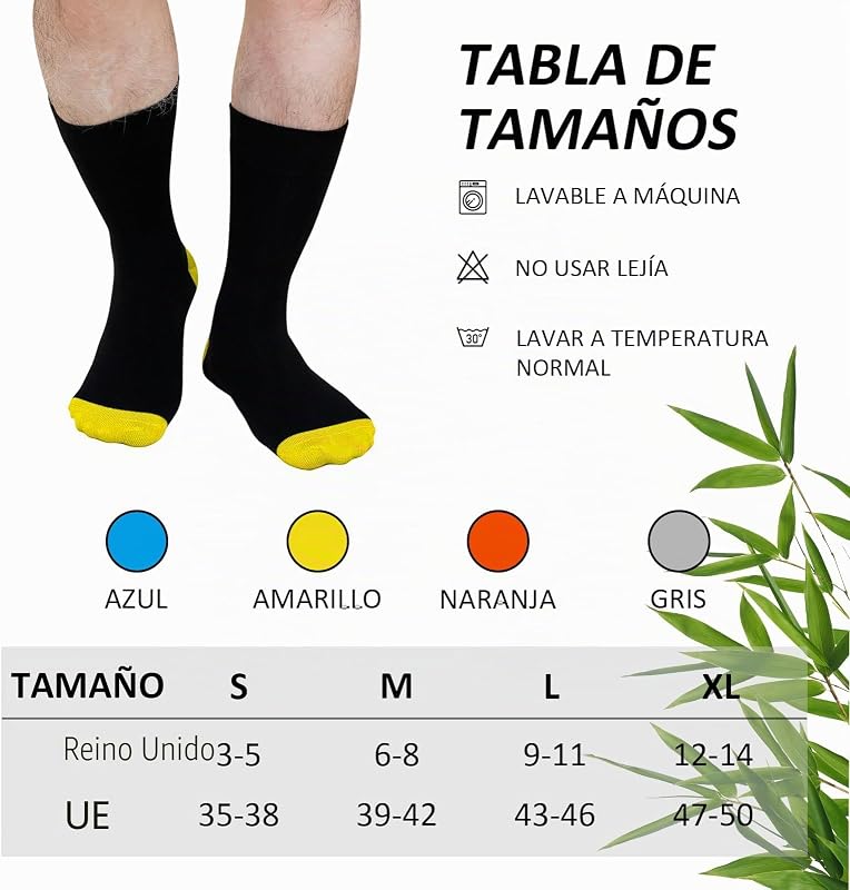 Calcetines de Bambú Transpirables Hombre: Calcetines Antibacterianos Suaves Mujere Sin Elásticos sin Costuras para Negocios Oficina Personas Mayores Negro Blanco 4 Pares 35-38 — foto 7 de 7