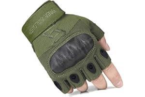 FREE SOLDIER Outdoor Gloves for Men, Fingerless Motorcycle Gloves for Cycling Hiking Camping Climbing, Airsoft Gloves for Paintball