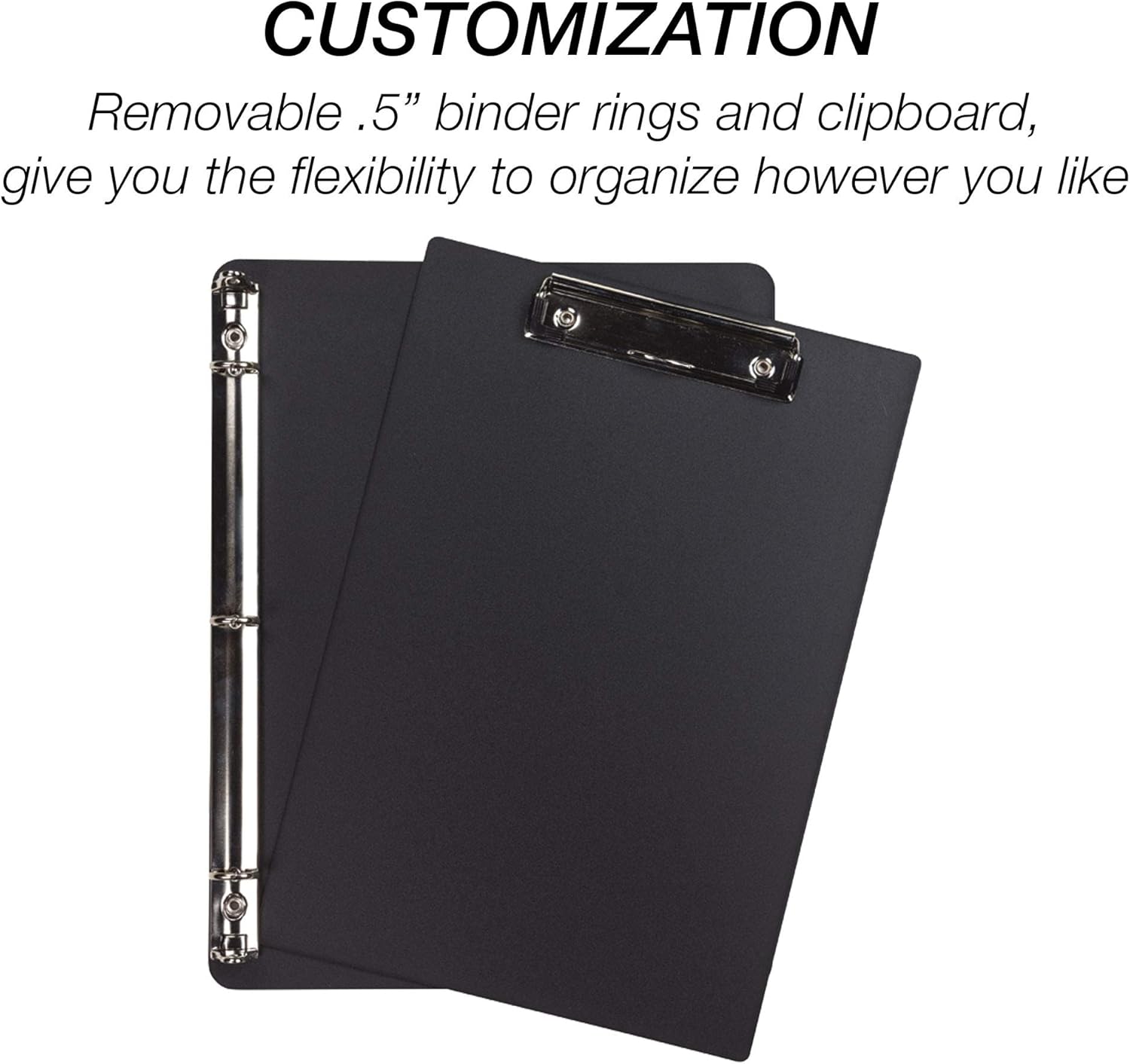 Samsill 70829 Professional Padfolio Bundle, Includes Removable Clipboard.5” Round Ring Binder with Secure Zippered Closure, 10.1 Inch Tablet Sleeve, Black: Office Products