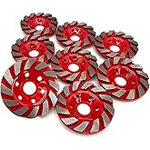 Angrybulls 8 Pieces Concrete Grinder disc 4 Inch Concrete Turbo Diamond Cup Grinding Wheel 12 Segs Heavy Duty Angle Grinder Wheels