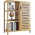 Amazon.com: HITNET Bathroom Floor Cabinet, Bamboo Storage Cabinet with ...