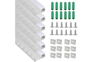 YeaLunong Plaster-in LED Channel Trim Edge Tile LED Strip Aluminum Channel, Trimless Recessed Drywall Aluminum LED Profile with Milky Diffuser and End Caps, 6 Pack, 3.3FT
