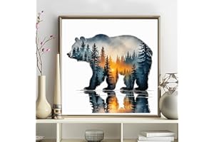 5D Diamond Art Kits for Adults - DIY Bear Diamond Painting Kits, Full Round Drill - Crystal Embroidery Cross Stitch Craft for