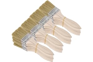 20Pcs Paint Stain Brush Wood Color Paint Brush Wood Brush 2 Inch with Wood Handle for DIY Paint Home Furniture