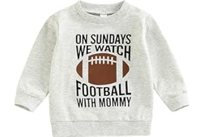 Chloefairy Toddler Baby Boy Girl Sweatshirt On Sundays We Watch Football with Daddy Mommy Shirt Fall Top Baby Football Outfit