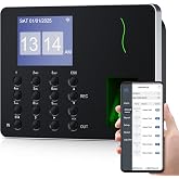 NGTeco APP Time Clock for Small Business, Fingerprint &amp; PIN, Auto Report | Employee Clock in Machine Support Flexible Shift Management, 2.4GHz WiFi, No Monthly Fees