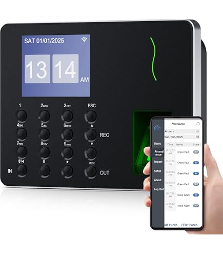 Employee Time Clock Software And Fingerprint Scanner, Time Attendance Tracker, Unlimited User Profiles, No Monthly Fees, Incl. Support And Updates, Digital 4500 Series Scanner, TimeDrop By LotHill