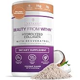 VITASEI Hydrolyzed Collagen Peptide Powder Drink &ndash; Coconut Flavored, 16oz | Formulated with Five Types Collagen, Reservatrol, Vitamin C, &amp; Hyaluronic Acid, Supports Hair, Skin &amp; Joint for Men &amp; Women