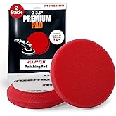 menzerna 3.5 Inch 2X Premium Polishing Pads Heavy Cut for Scratch Repair I Body Repair and Detailing Pads with Safety Edge & Velcro Attachment I Washable & Long Lasting