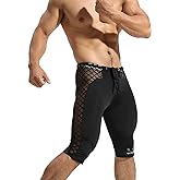 MIZOK Men's Soft Mesh Cool Dry Compression Yoga Workout Tight Shorts