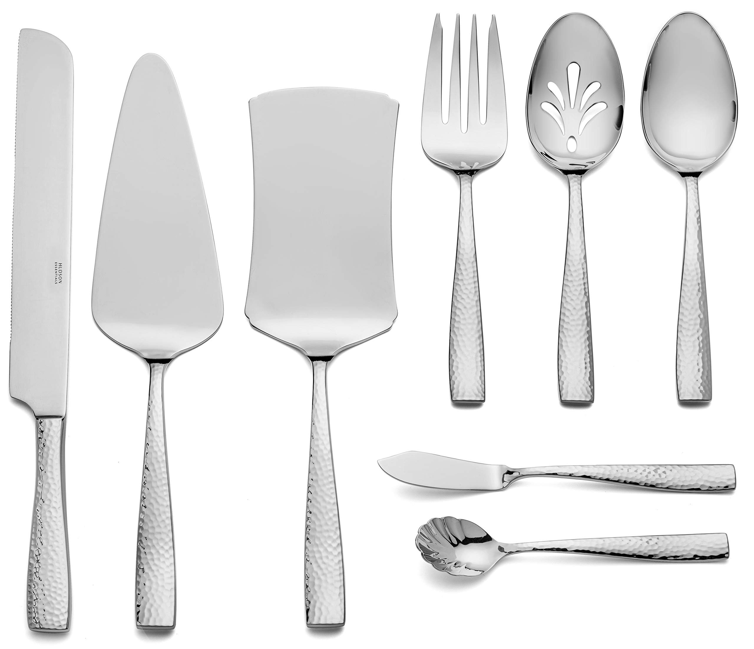 Hudson Essentials 8-Piece Hammered 18/10 Stainless